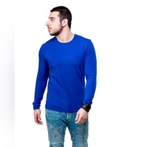 NEW Fergana Blue Long Sleeve Cotton Shirt Men’s Size Large